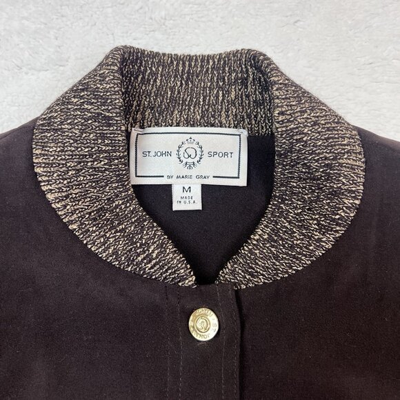 St. John Sport By Marie Gray Southwestern Aztec Print Jacket Brown Tan Women’s M - Picture 3 of 16